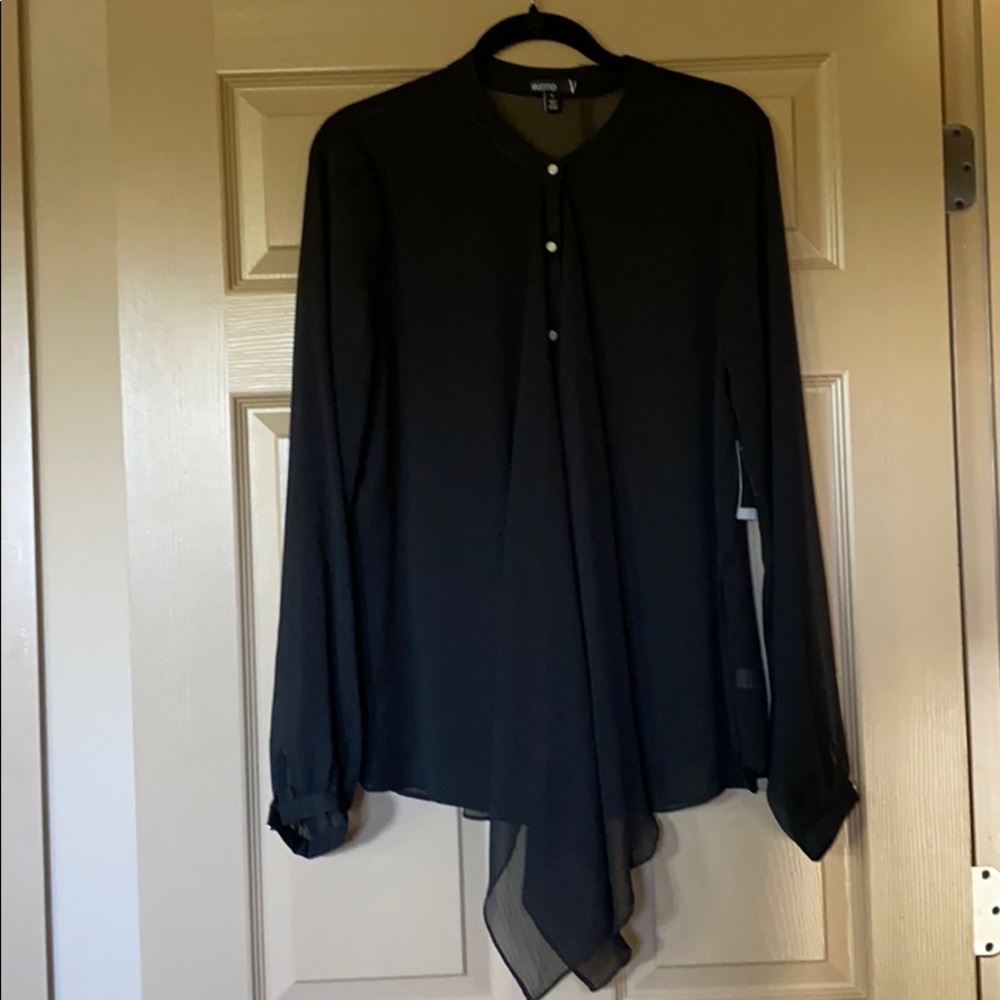 VALETEE Sheer Black Top